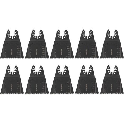 Haute résistance et dureté, 10 lames oscillantes universelles en acier de 65 mm pour la coupe du bois et du pétrole. (1/4)