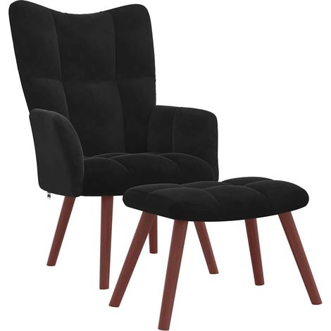 Relaxing Chair Black Velvet vidaXL