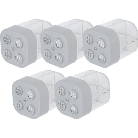 Set mit 5 Gewürzgläsern mit je vier Fächern und drehbaren Deckeln, grau, für Küche und Grill (1/5)