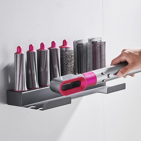 Wandhalterung für Dyson Haartrockner und Lockenstab sowie 7 Zubehörteile, Edelstahl-Wandaufbewahrungsset (1/5)