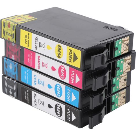 Cartouches d'encre 4 couleurs T0691 T0692 T0693 T0694 (noir, magenta, jaune) pour imprimante Stylus CX5000 (1/5)
