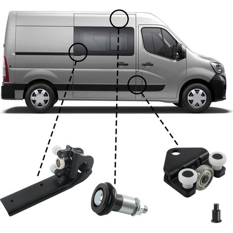 Right Side Door Rollers Replacement for Master/Interstar 1997-2010, Side Door Wheel Set Compatible with Movano 1997-2010 - Sliding Door Roller Guide (1/5)