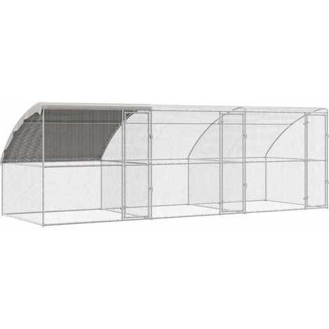 Cage à poules Argent 600 x 200 x 198.5 cm Acier galvanisé CFW80236 (1/5)