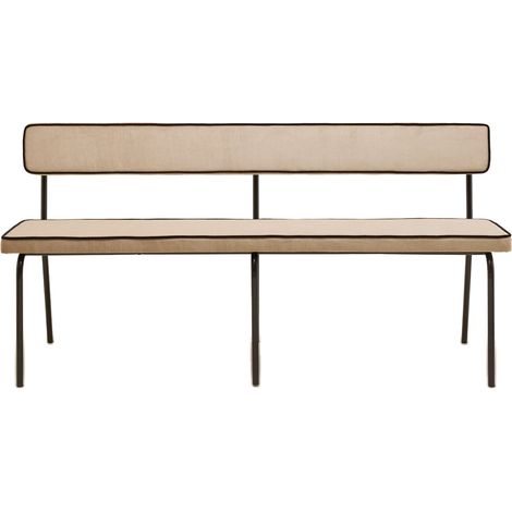 Banc en Velours uni Dalila et passepoil noir YSABEAU (1/4)