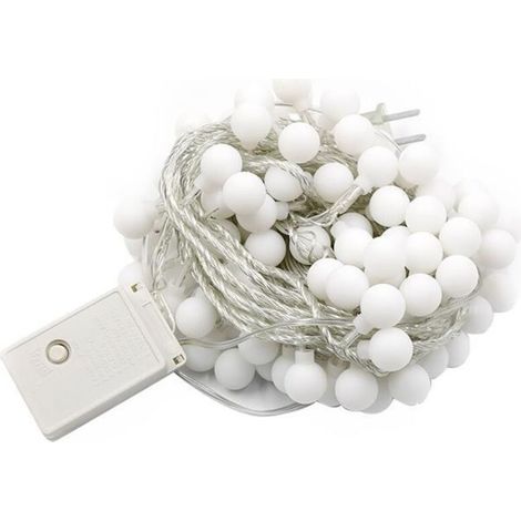 Guirlande Lumineuse Extérieur/intérieur,5M 50 LED étanche IP44, Batterie à Piles, 8 Modes avec Télécommande Minuterie, pour Jardin, Mariage, Fête, Décoration de Noël (Blanc Chaud)