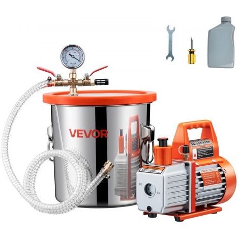 Pompe à Vide 110 L/min avec Chambre à Vide de Dégazage 11 - 36 L (1/5)