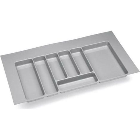 Ramasse-couverts en pvc gris - Décor : Gris aluminium - Largeur maxi : 470 mm - Largeur mini : 430 mm - Pour caisson de largeur : 550 mm - VOLPATO (1/5)