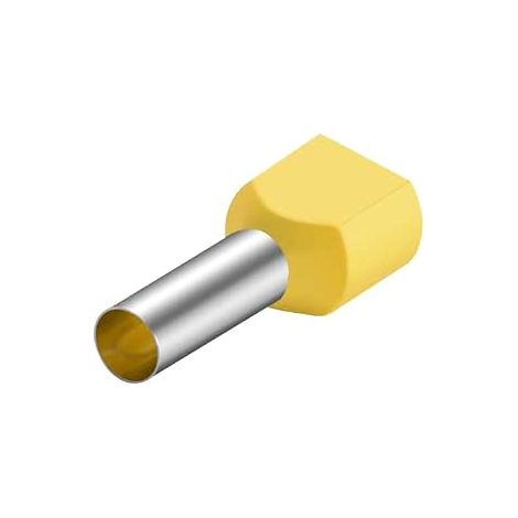Embouts à sertir, TE6014, 6mm², Embouts pour cordons jumelés, Terminaux pour cordons jumelés, Longueur 14 mm, Jaune (1/5)