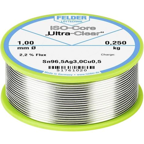 Felder ISO-Core Ultra Clear SAC305 estaño para soldar incoloro 1 mm