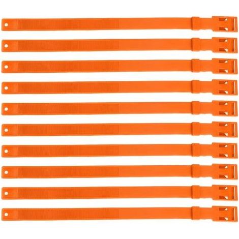 Colliers pour bovins, colliers multifonctionnels souples en PU pour chèvres, 10 pièces, longueur réglable 23 pouces, pour l'isolation des bovins (orange). (1/5)