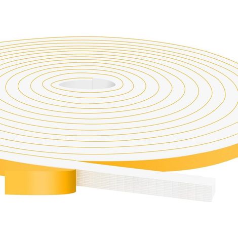 Joint Fenêtre et Porte de Mousse Adhésive, Isolation du bruit et Froid, Anti-glisse, Bande Caoutchouc Antichoc, 10mm (L) x 6mm (H),chaque 5m, 2 rouleaux,total 10m (1/5)