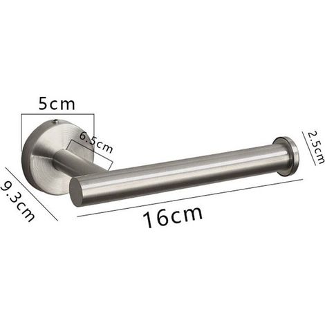 Porte-papier toilette mural, 16 cm, acier inoxydable argenté (1/5)