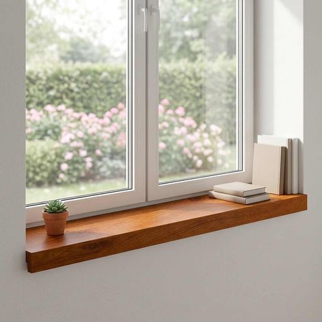 vidaXL Window Sills 2 pcs Brown 90 x 20 x 2 cm Solid Oak Wood (1/5)