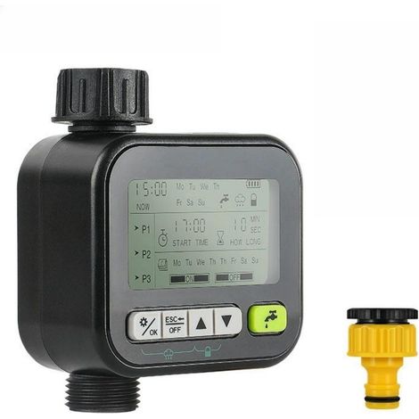 Automatischer Bewässerungstimer für Garten und Balkon, Regensensor, Smart-System, 3 Programme, Kindersicherung (1/5)
