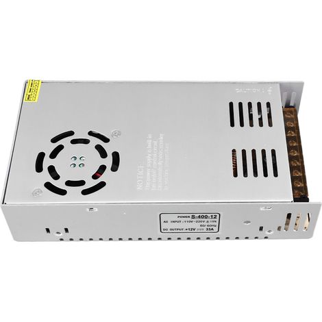 Alimentation à découpage 12V 33,3 a, adaptateur de Type ventilateur, convertisseur de commutation, surcharge, surtension, Protection contre les courts-circuits, 400W (1/5)