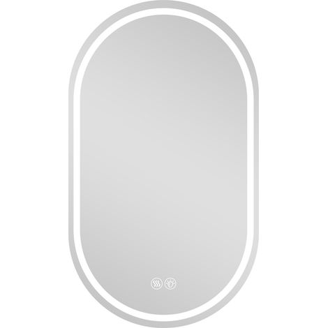 Rahmenloser ovaler Smart-LED-Badezimmerspiegel 60 x 90 cm mit Anti-Beschlag und Touch (1/5)