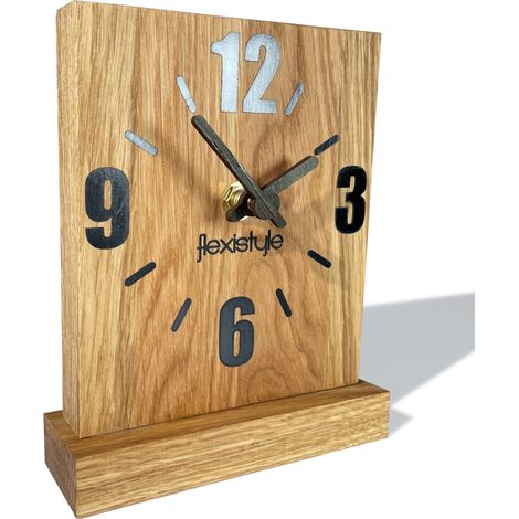 Horloge de parquet carrée en chêne noir (1/5)