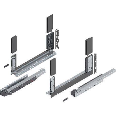 Blum Legrabox free H C Schubladenschienen Set  1 Paar, 40kg 450mm  Tip On Vollauszug, oriongrau (1/5)