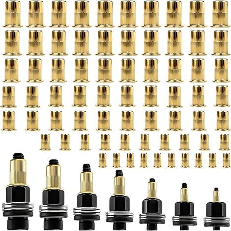 7 Pcs Hand Rivet Head Nuts Threaded Insert Metal with 70 Nuts for M3, M4, M5, M6, M8, M10, M12 Riveter Pliers, Manual Riveters (7 Sizes) (1/5)