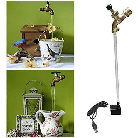Invisible Coulant Arrosoir Fontaine Yard Art Décoration Flottant Robinet Fontaine Magique Suspendu Robinet Ornements De Bureau pour La Maison Jardin Cour Décor (Un verte) (1/5)