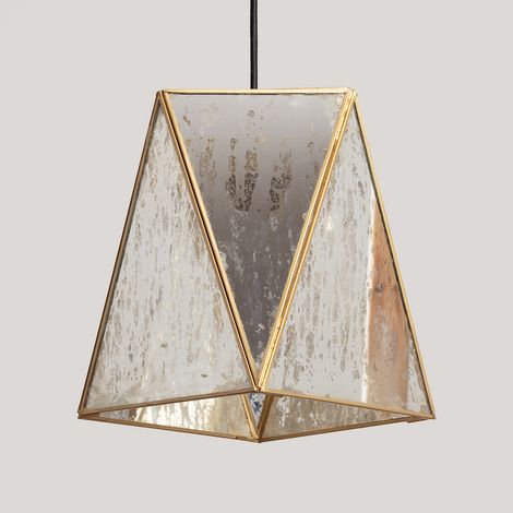 Pendelleuchte aus Metall und Glas Mattina Gold (1/3)