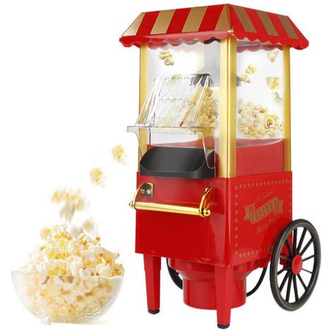 Machine à Popcorn,Machine à popcorn rétro，Popcorn sans graisse et sans huile