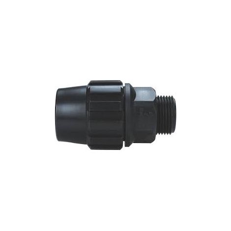 Enlace rosca macho polietileno para riego. 25x3/4" (1/2)