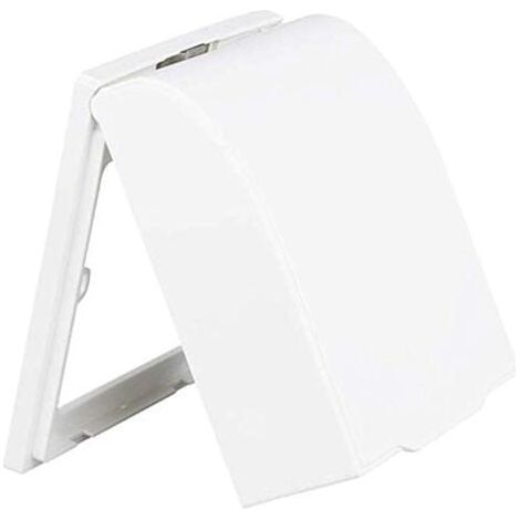 Aiperq Contenitore in plastica impermeabile per interruttore a parete, campanello, coperchio incernierato per la casa (bianco) (1/4)