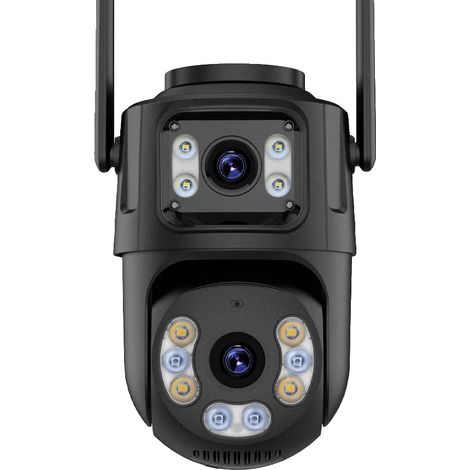 Telecamera IP, doppia lente, videosorveglianza 4K, standard, spina europea 100V-240V (1/2)