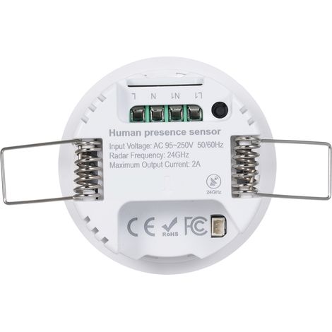 Capteur de présence ZigBee, détecteur de mouvement corporel à grande vitesse, fréquence radar 24 GHz, détection de luminosité, présence humaine, aucun statut. Utilisé avec une passerelle ZigBee.