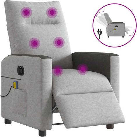 Massagesessel Elektrisch Wolkengrau Stoff