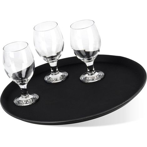Vassoio da cameriere rotondo antiscivolo, nero, 40 cm
