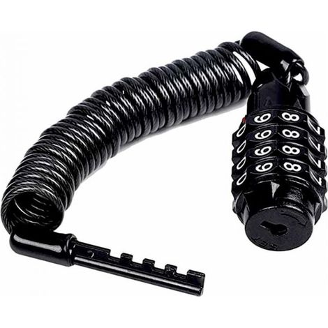 1 piece 160 cm cable lock bicycle chain bicycle lock code, electric bicycle helmet lock (1/5)