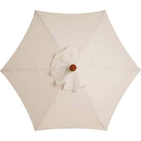 Housse de rechange pour parasol, 6 baleines, 2 m, imperméable, anti-UV, tissu de rechange, blanc crème (1/5)