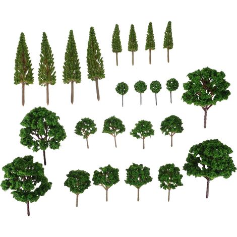 24pièces Arbres Miniatures pour Diorama Fausses Plantes Succulentes (1/5)