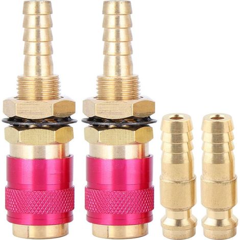 Lot de 2 connecteurs de torche refroidis à l'eau de 8 mm à dégagement rapide pour machine à souder (rouge) (1/5)