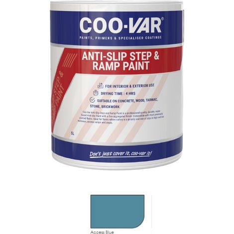 CooVar Anti Slip Step and Ramp Paint - Access Blue - 1 Litre