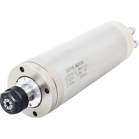 Motor de husillo refrigerado por agua, 2,2 kW de potencia, alto rendimiento a alta velocidad, husillo único, 220 V. (1/2)