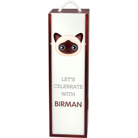 Birman - caja de vino con gráficos e inscripción de Art-Dog (1/5)