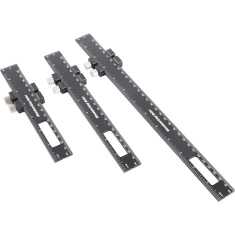 Règle de travail du bois en T, règle de poche précise en alliage d'aluminium avec butée coulissante pour menuisiers (1/5)