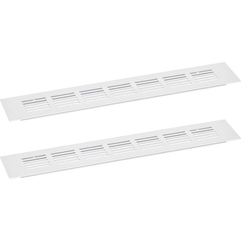 2 Pièces Grille de Couverture de Bouches 300 x 60 mm (Argent) d'Aération, Grille de Retour d'Air en Alliage d'Aluminium, Grille de Ventilation Rectangulaire à Persiennes (1/5)