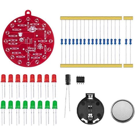 Kit de soudure DIY pour circuit imprimé avec LED NE555 clignotante, décoration de sapin de Noël, lumière rouge et verte clignotante, carte d'entraînement à la soudure (1/5)