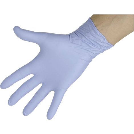 Boîte de 100 gants Nitriles courts bleus - X Taille M (7,5-8) (1/2)
