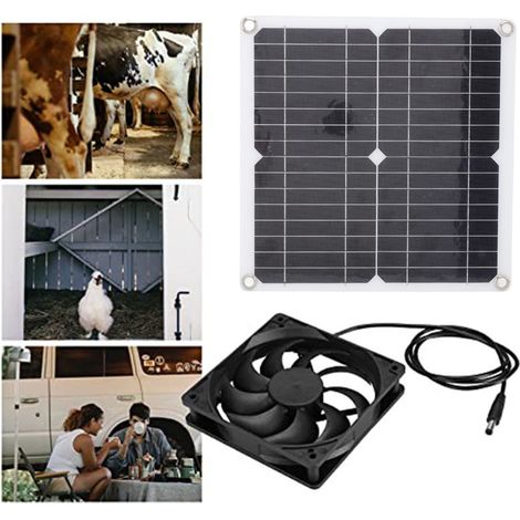 Leichter, tragbarer Solarventilator – Solarpanel-Ventilator-Set für Auto, Wohnmobil, Reisen und Zuhause – 12-W-Modell mit halbflexiblem monokristallinem Panel – Abmessungen: 280 x 280 mm – Gewicht: 48 (1/5)