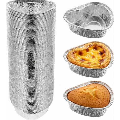 Tasses De Cuisson En Papier D’Aluminium Pour Pudding Et Cupcakes Moules Individuels 3.54 X 3.15 X 1.18 in Pour Fêtes Réunions Familiales Et Pâtisserie (1/5)