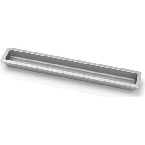 Poignée cuvette zamac 240 x 25 mm – Encastrement 237 x 22 mm – Vendu à l'unité – Finition chromé mat pour meubles modernes – Verges