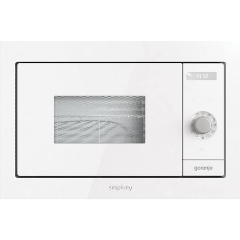 Gorenje BM235G1SYW, Microondas integrable de 23L con grill y programas de cocción automáticos inteligentes, Blanco (1/5)