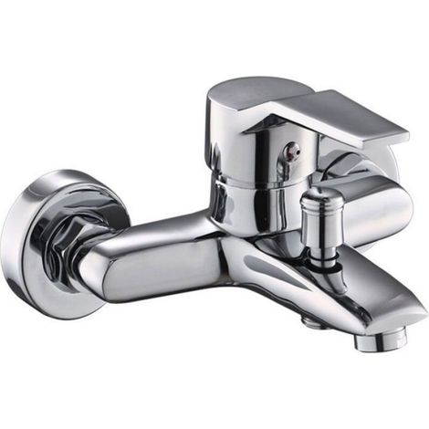 Robinet mitigeur de douche mural, cuivre, eau chaude et froide, céramique, mitigeur de douche mural, mitigeur de douche monocommande (1/4)