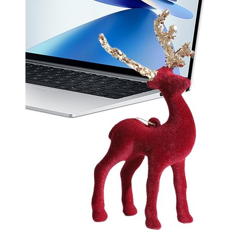Décorations de Noël Renne Flocké Ornements Maison Cerf Pendentif Renne pour Arbre de Noël Décoration de Table Cheminée Étagère Intérieur Hiver (1/5)