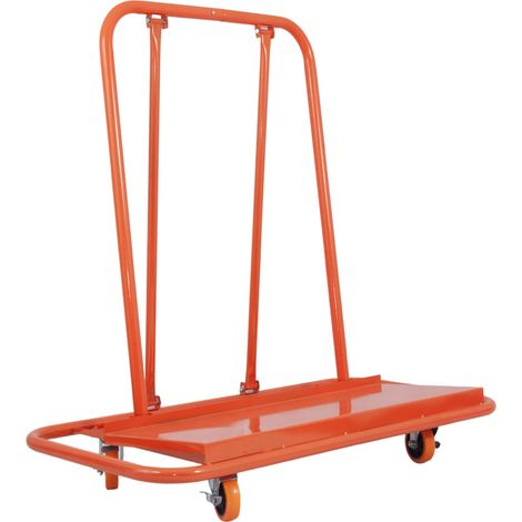Carrello portapannelli cartongesso 1000 kg in acciaio, 4 ruote in nylon con freno arancione HOMVRA (1/5)